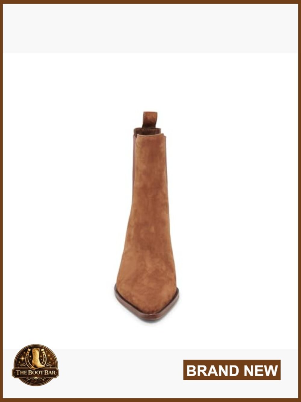 Waterproof Suede Ankle Booties with Block Heel - Pointed Toe Pull-On - Picture 2 of 7